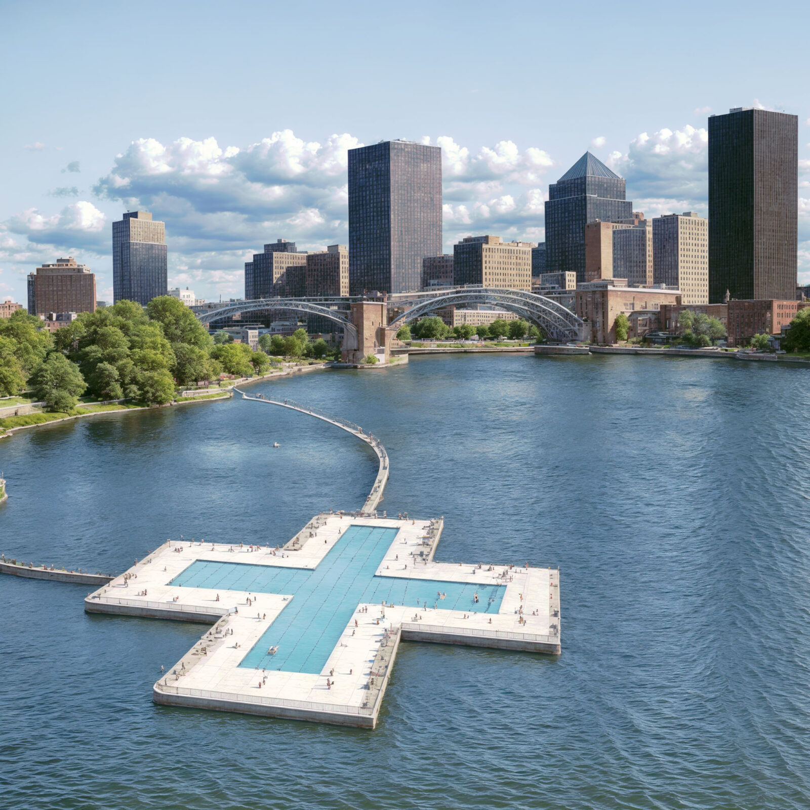 ニューヨークの川に浮かぶ浄水式プール〈+ POOL〉アメリカ - TECTURE MAG(テクチャーマガジン) | 空間デザイン・建築メディア