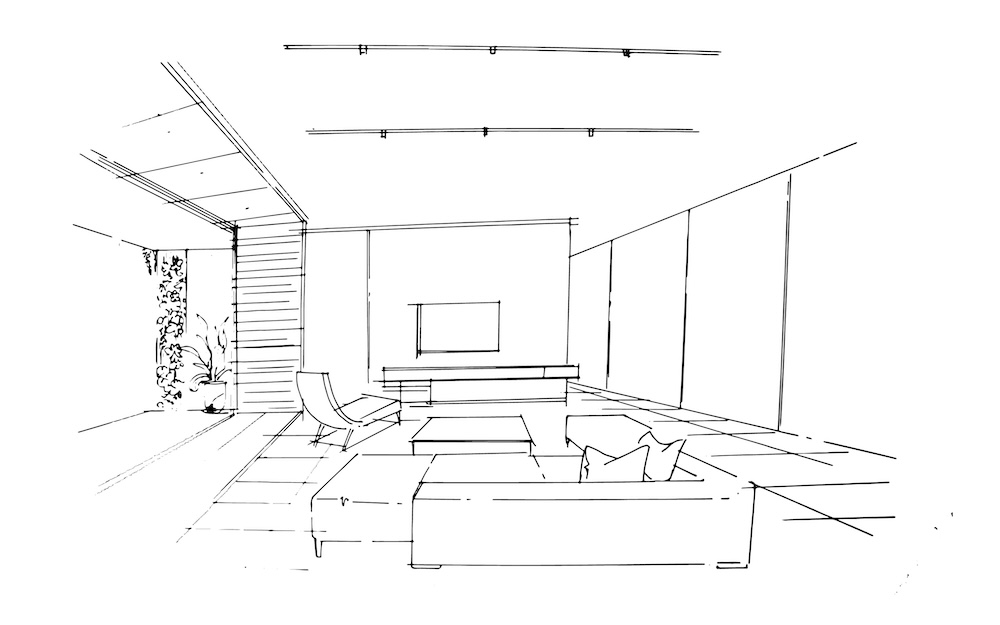 a line drawing Using interior architecture