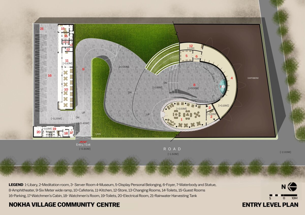 〈ノカ・ヴィレッジ・コミュニティセンター（Nokha Village Community Centre）〉設計：サンジャイ・プリ・アーキテクツ（Sanjay Puri Architects）