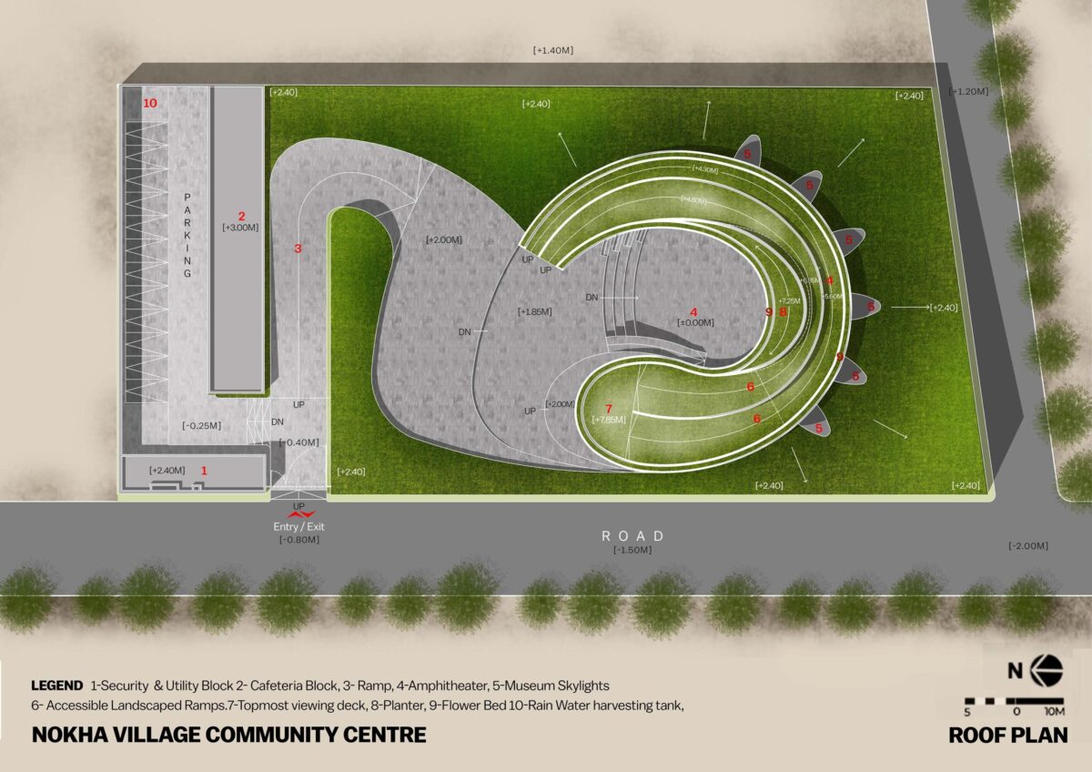 〈ノカ・ヴィレッジ・コミュニティセンター（Nokha Village Community Centre）〉設計：サンジャイ・プリ・アーキテクツ（Sanjay Puri Architects）