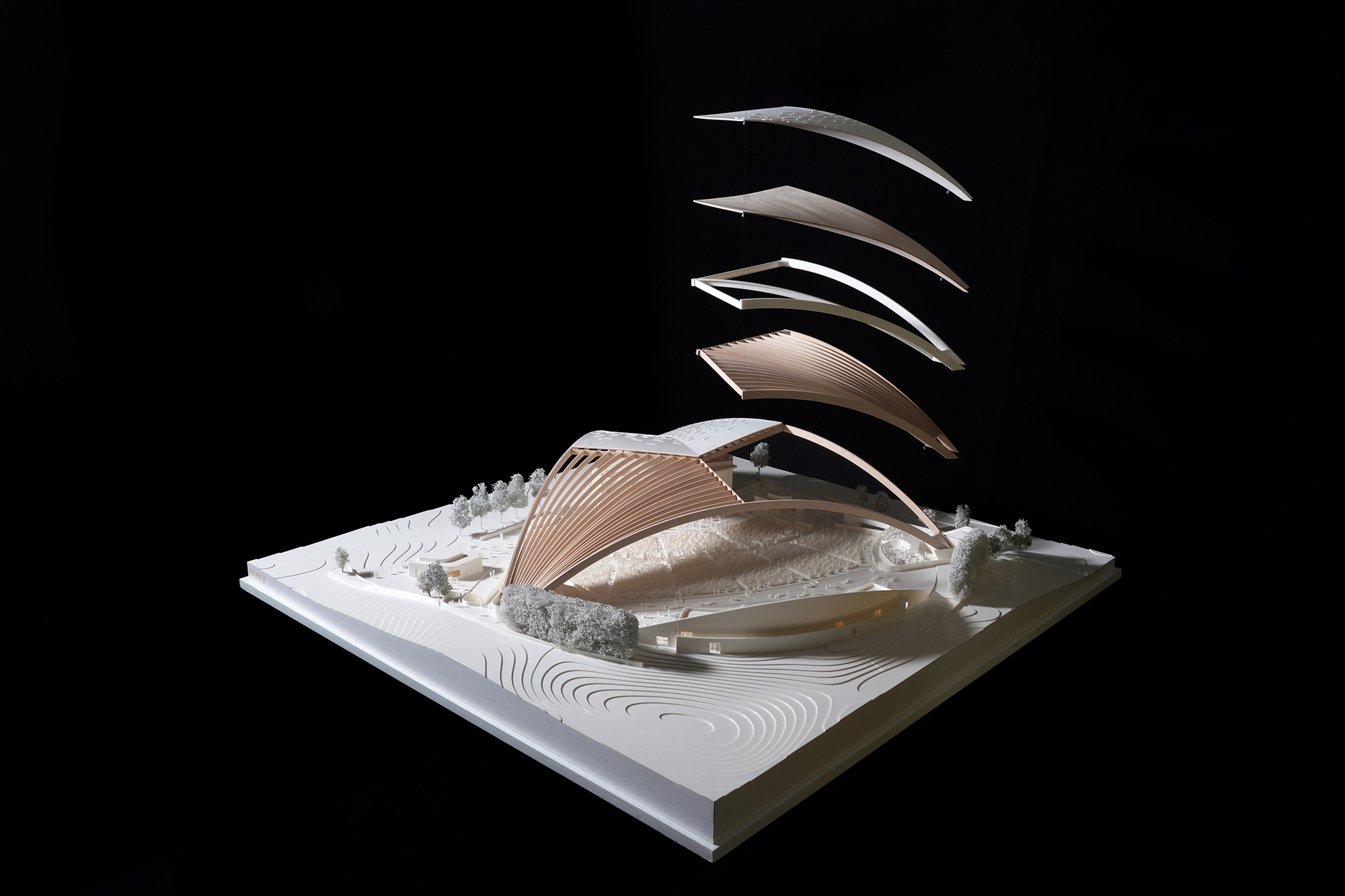 〈PNEアンフィシアター／フリーダム・モバイル・アーチ（PNE Amphitheatre / Freedom Mobile Arch）〉設計：レヴェリー・アーキテクチャ（Revery Architecture）