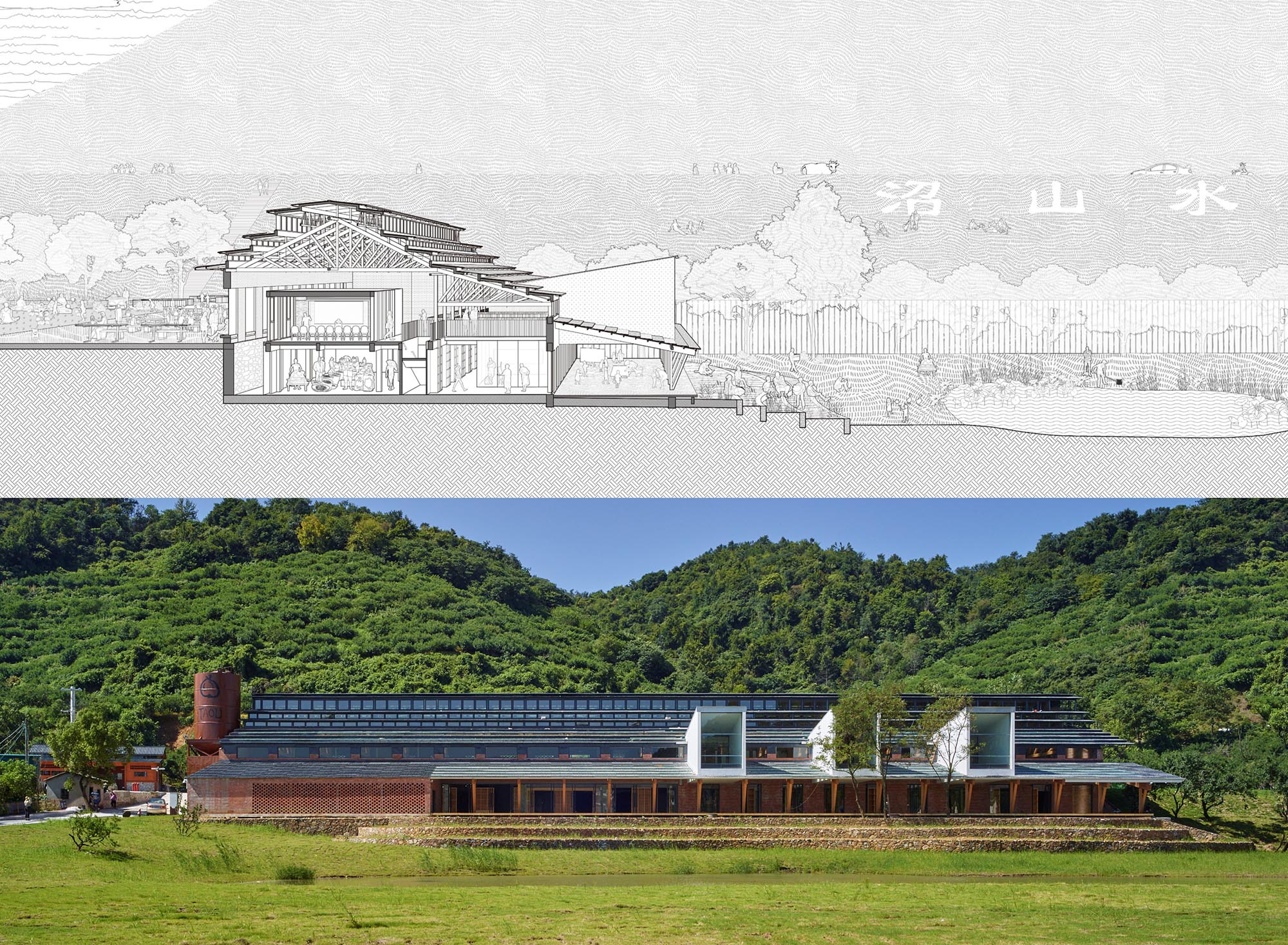 〈桃里・沼山村村民センター（Taoli-Zhaoshan Village Center）〉設計：SUPアトリエ（SUP Atelier）