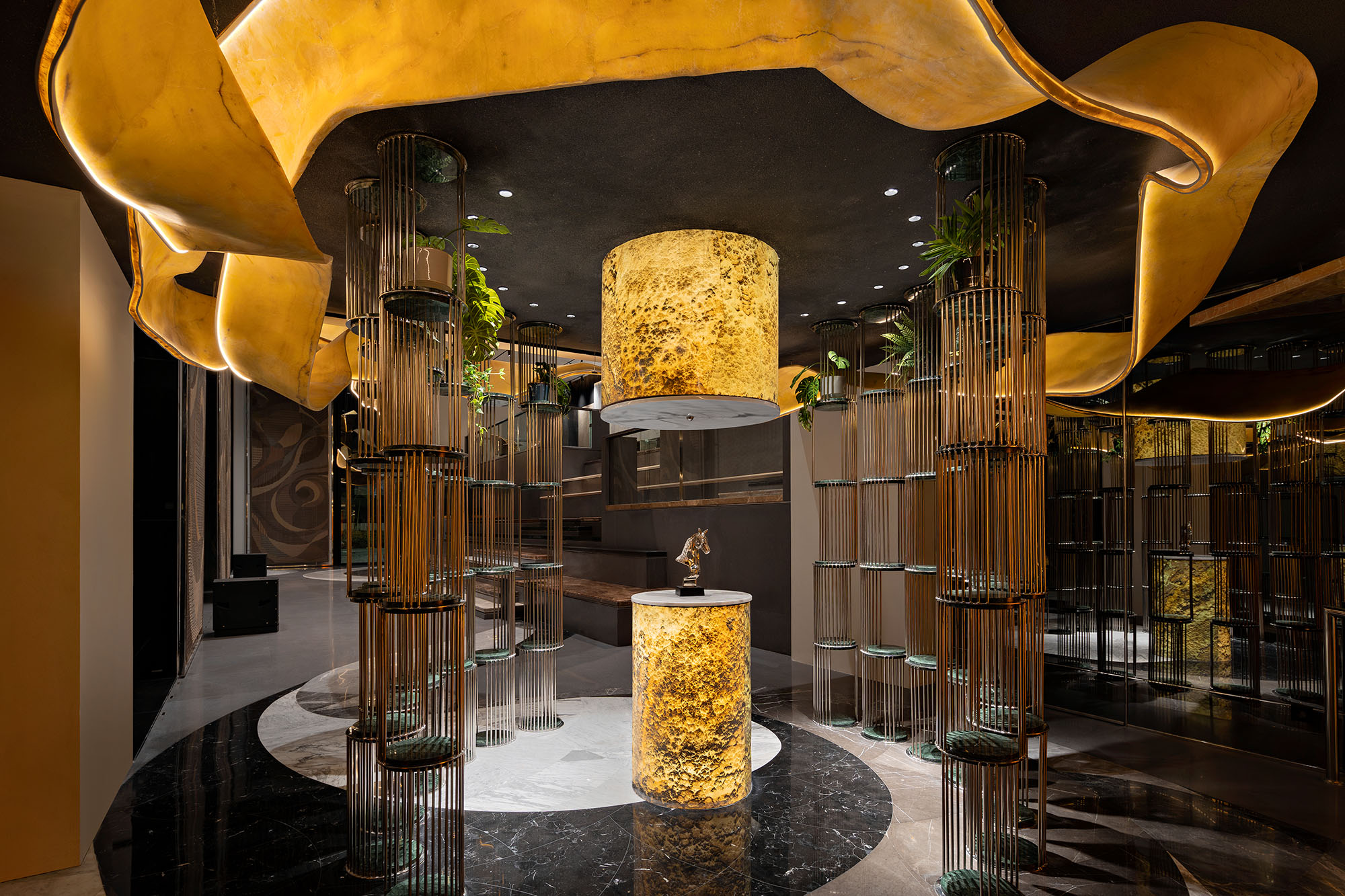 台座 大理石 フラワースタンド 花台 天然石ポール（台座・飾り台）天然大理石