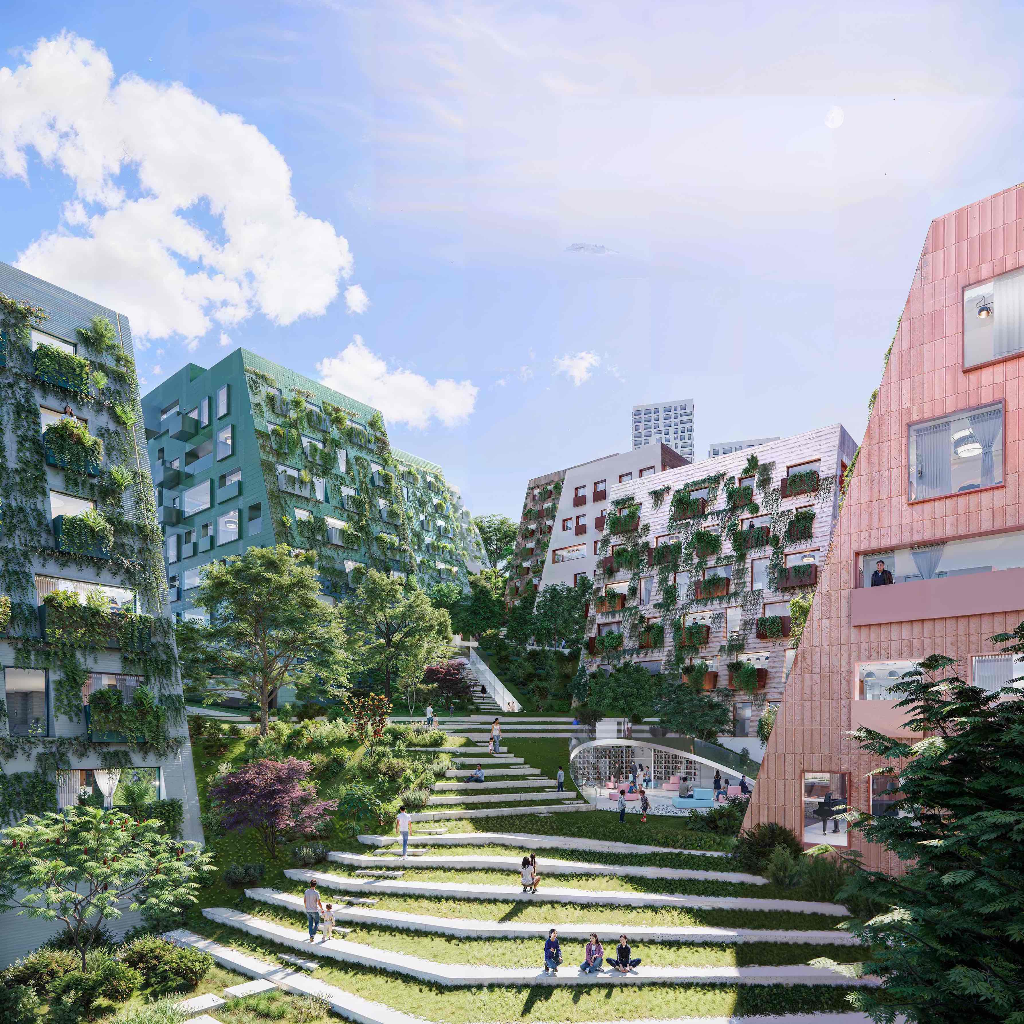 〈釜山スロープハウジング（Busan Slope Housing）〉OMA