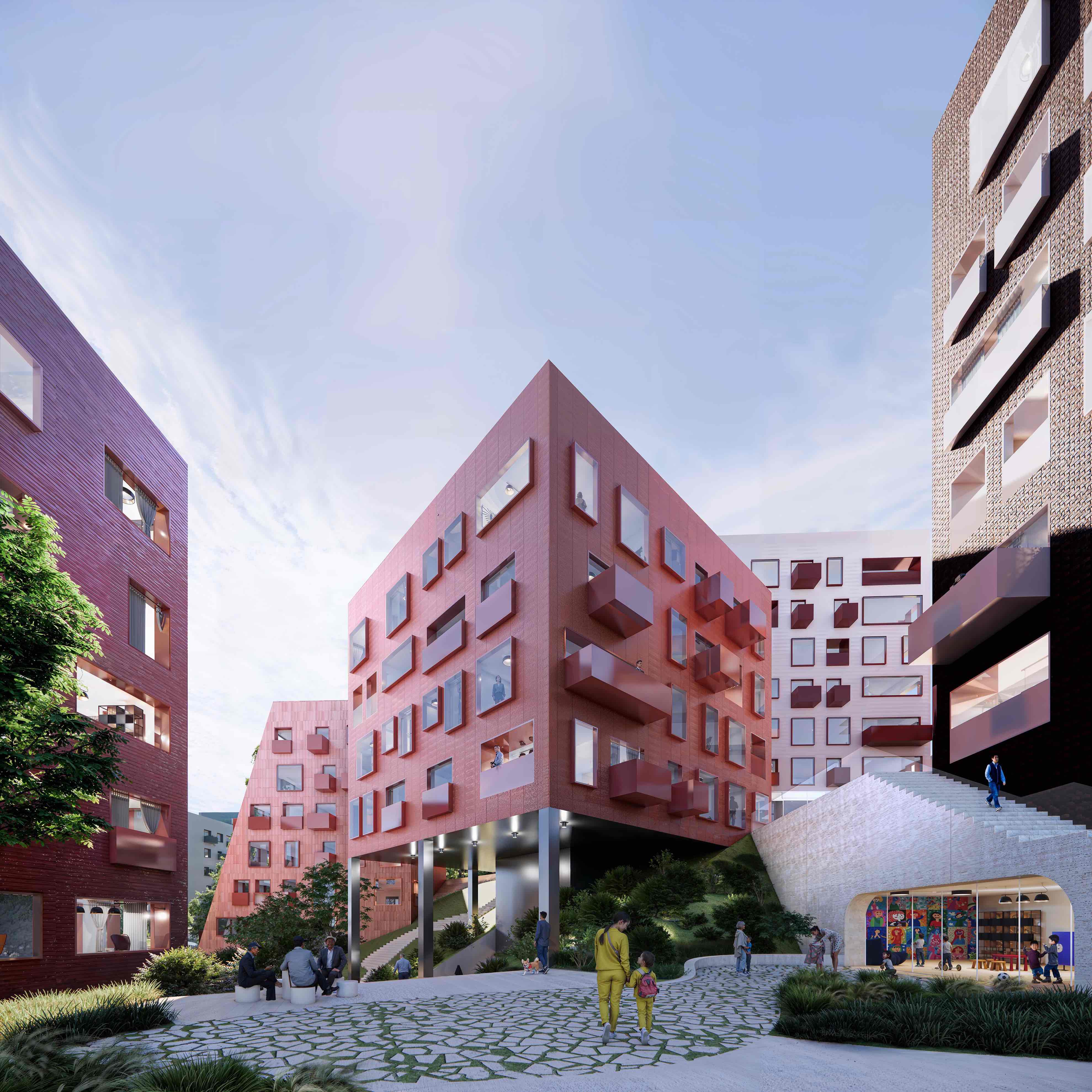 〈釜山スロープハウジング（Busan Slope Housing）〉OMA