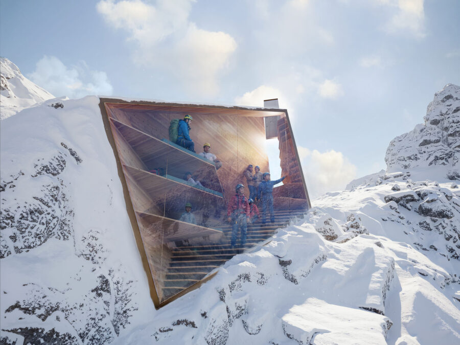 2026年冬季五輪に向けてカルロ・ラッティ・アソシエイトが発表した、デジタル技術でつくるビバーク