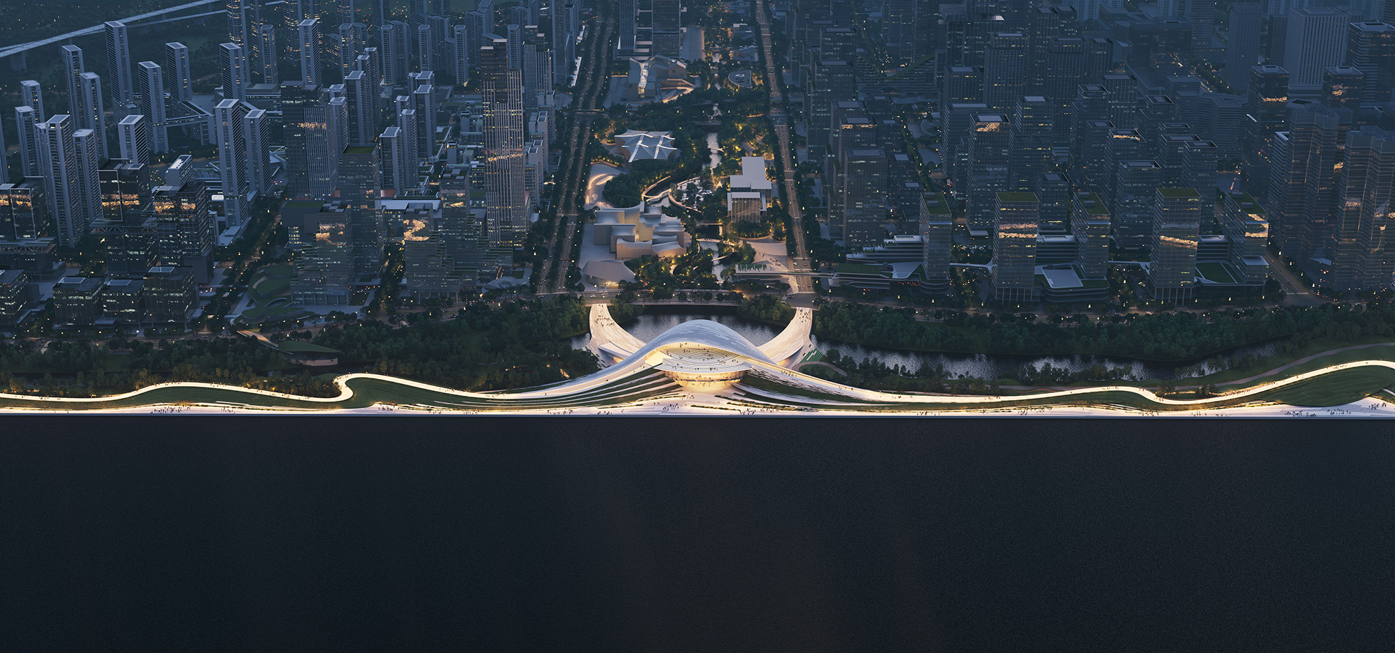 〈杭州銭塘湾美術館（Hangzhou Qiantang Bay Art Museum）〉スノヘッタ（Snøhetta）