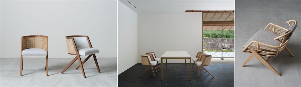 by interiors（バイ インテリアズ）が榊田倫之がデザインしたのラタンチェアの新作〈TSUZURI〉〈KAKOMI〉、〈SUKI〉の新仕様を発表