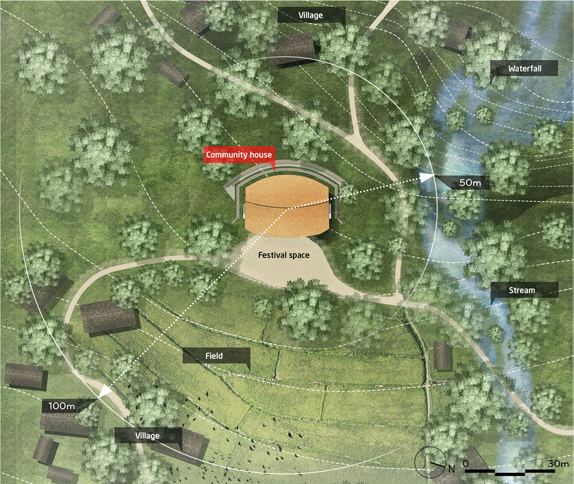 〈チェン・イェン・コミュニティハウス（Chieng Yen Community House）〉1+1>2アーキテクツ（1+1>2 Architects）