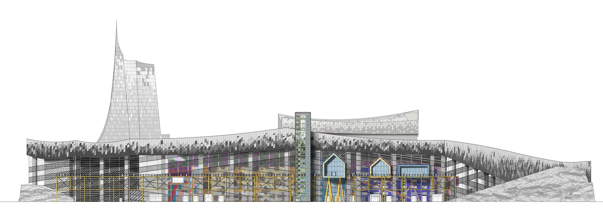 〈宝山廃棄物発電センター（Baoshan Waste-to-Energy Center）〉Ballistic Architecture Machine（BAM）