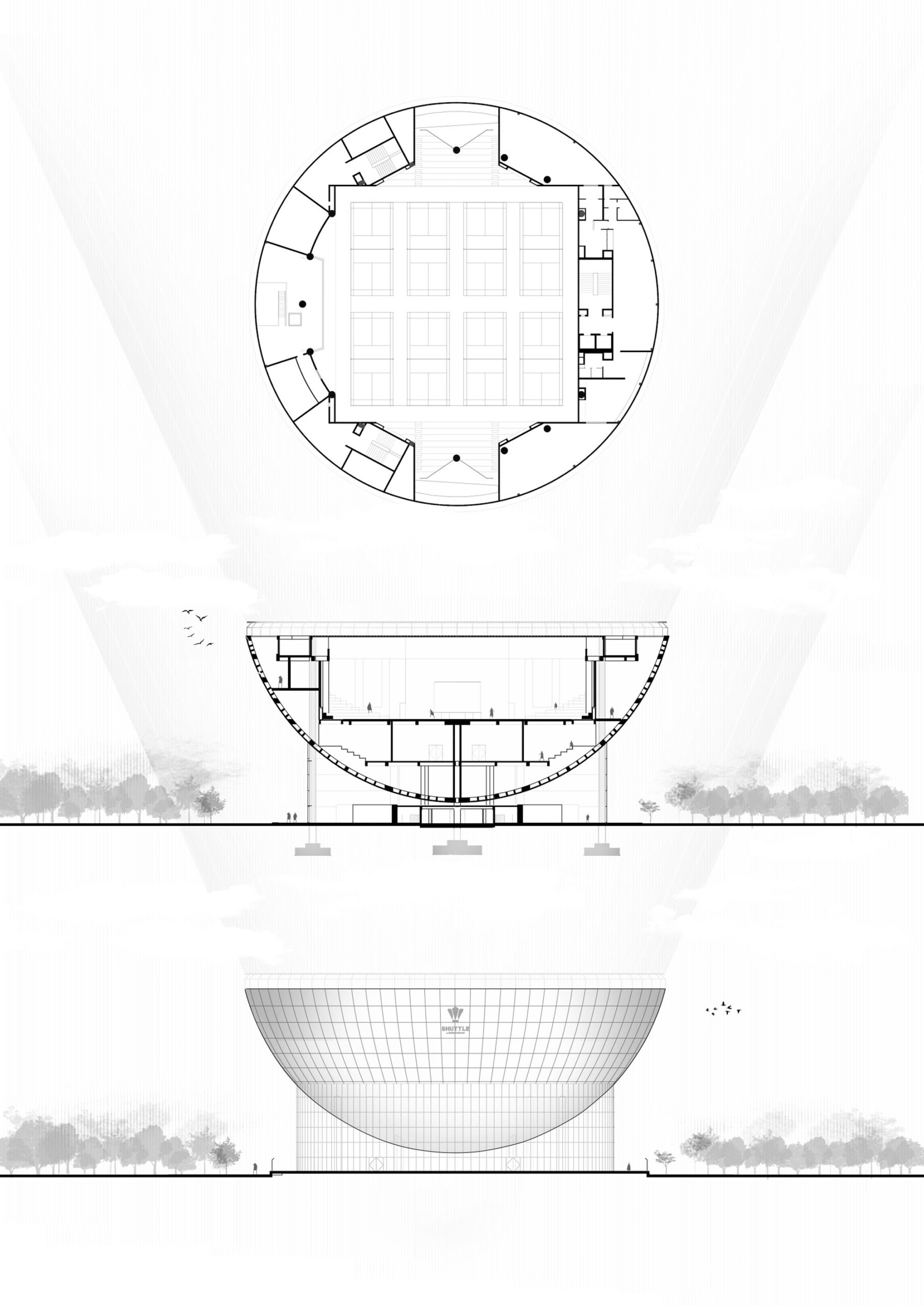 〈ダルミア・ゴピチャンド・バドミントンアカデミー（The dalmia-gopichand badminton academy）〉（通称：The Shuttle）Studio Archohm