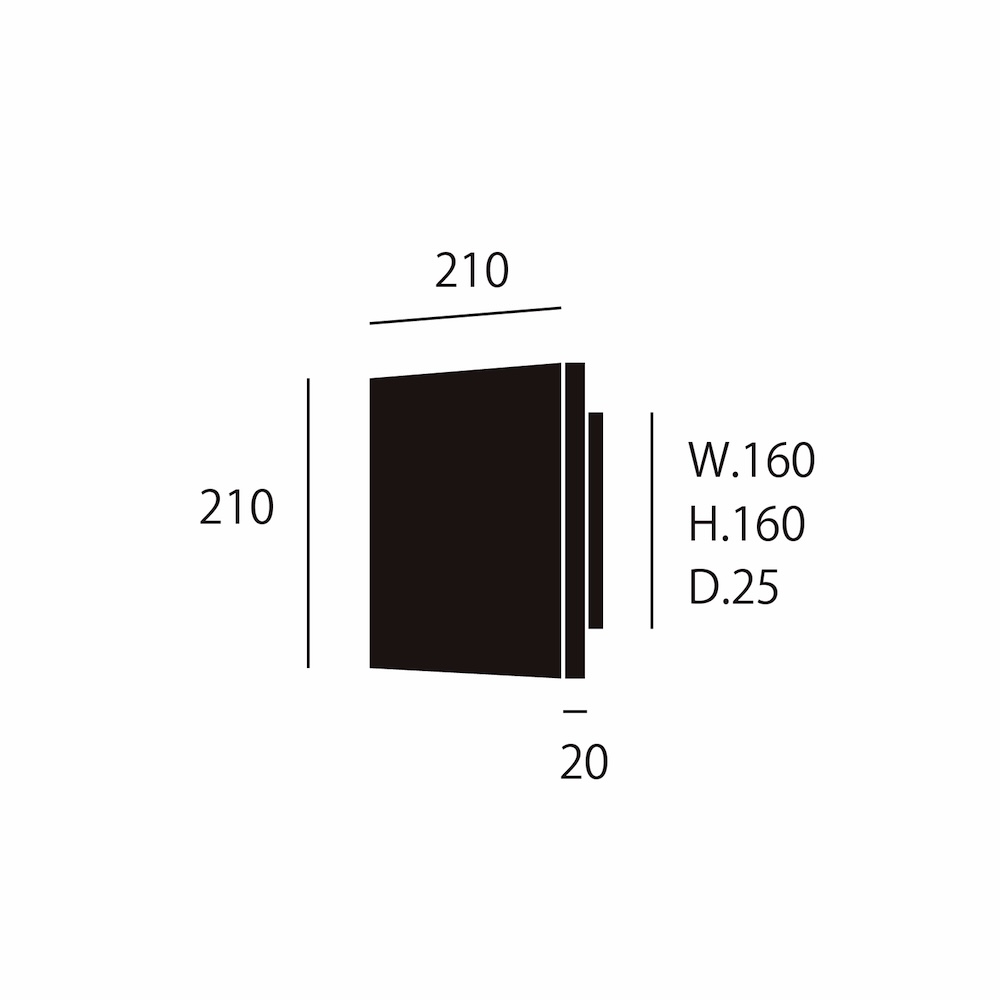 Noir LED-wall light cube　寸法