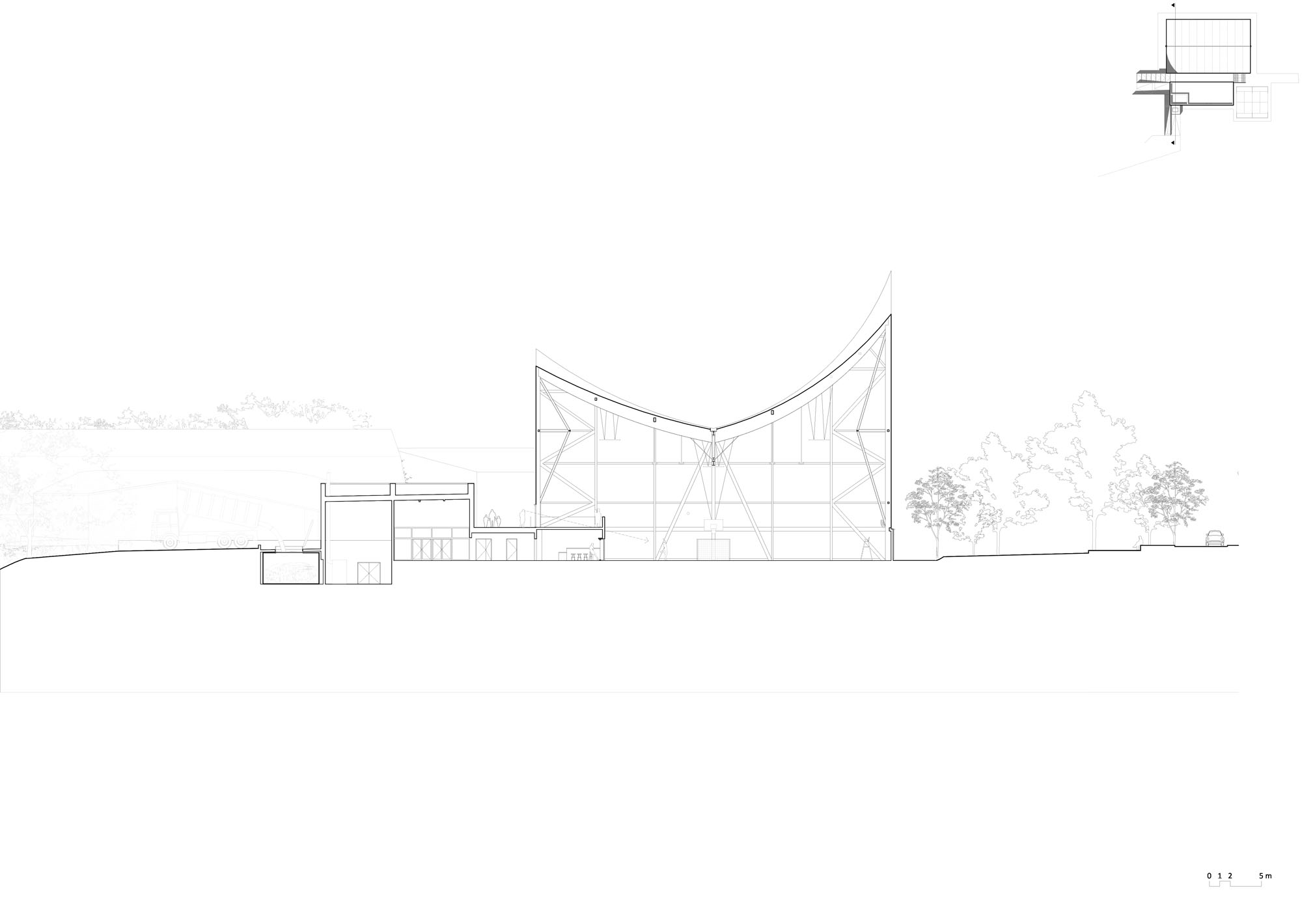 〈マリー＝ジョゼ・ペレック＆ジョセフィン・ベイカー スポーツ・文化センター（Sports and Culture Center Marie-Jose Perec and Josephine Baker）〉Onze04 アーキテクツ（Onze04 Architectes）