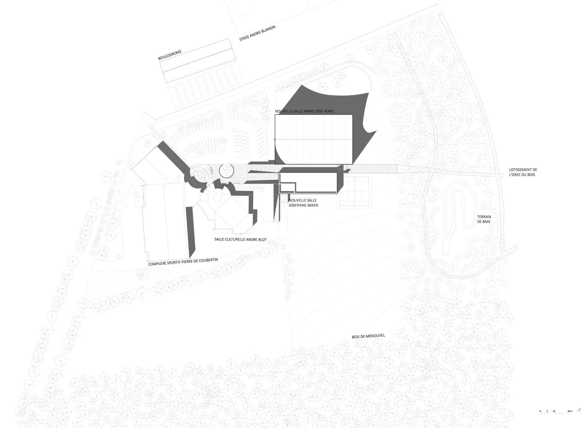 〈マリー＝ジョゼ・ペレック＆ジョセフィン・ベイカー スポーツ・文化センター（Sports and Culture Center Marie-Jose Perec and Josephine Baker）〉Onze04 アーキテクツ（Onze04 Architectes）