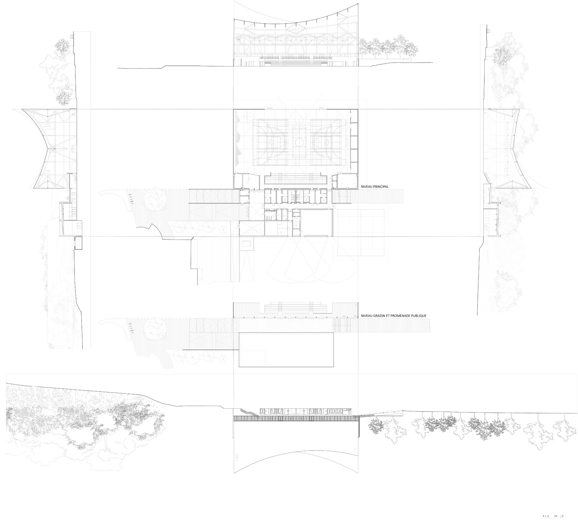 〈マリー＝ジョゼ・ペレック＆ジョセフィン・ベイカー スポーツ・文化センター（Sports and Culture Center Marie-Jose Perec and Josephine Baker）〉Onze04 アーキテクツ（Onze04 Architectes）