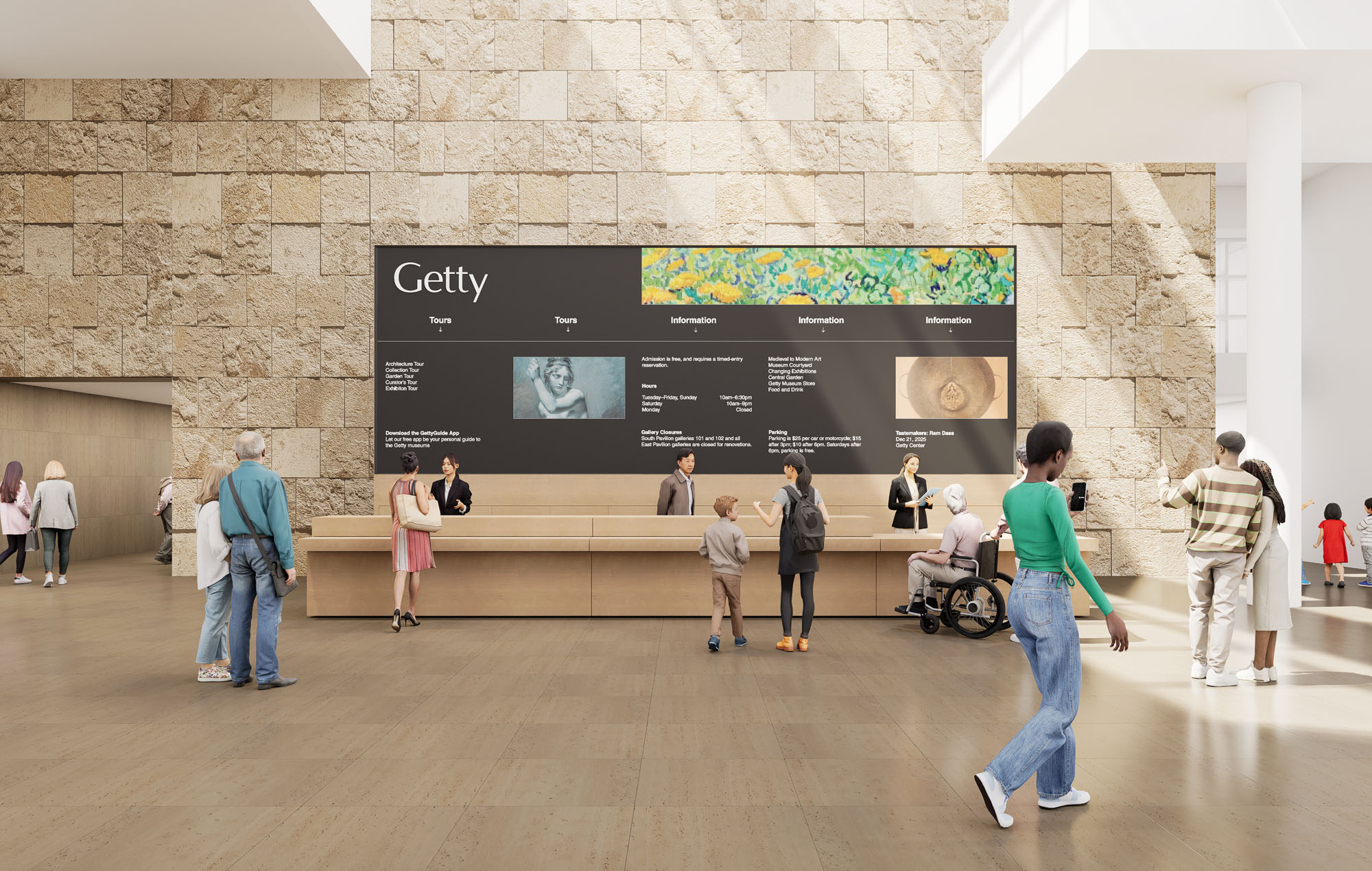 〈ゲッティ・センター（Getty Center）〉ゲーリー・パートナーズ（Gehry Partners）、ホワイ・アーキテクチャー（WHY Architecture）、オリン（OLIN）