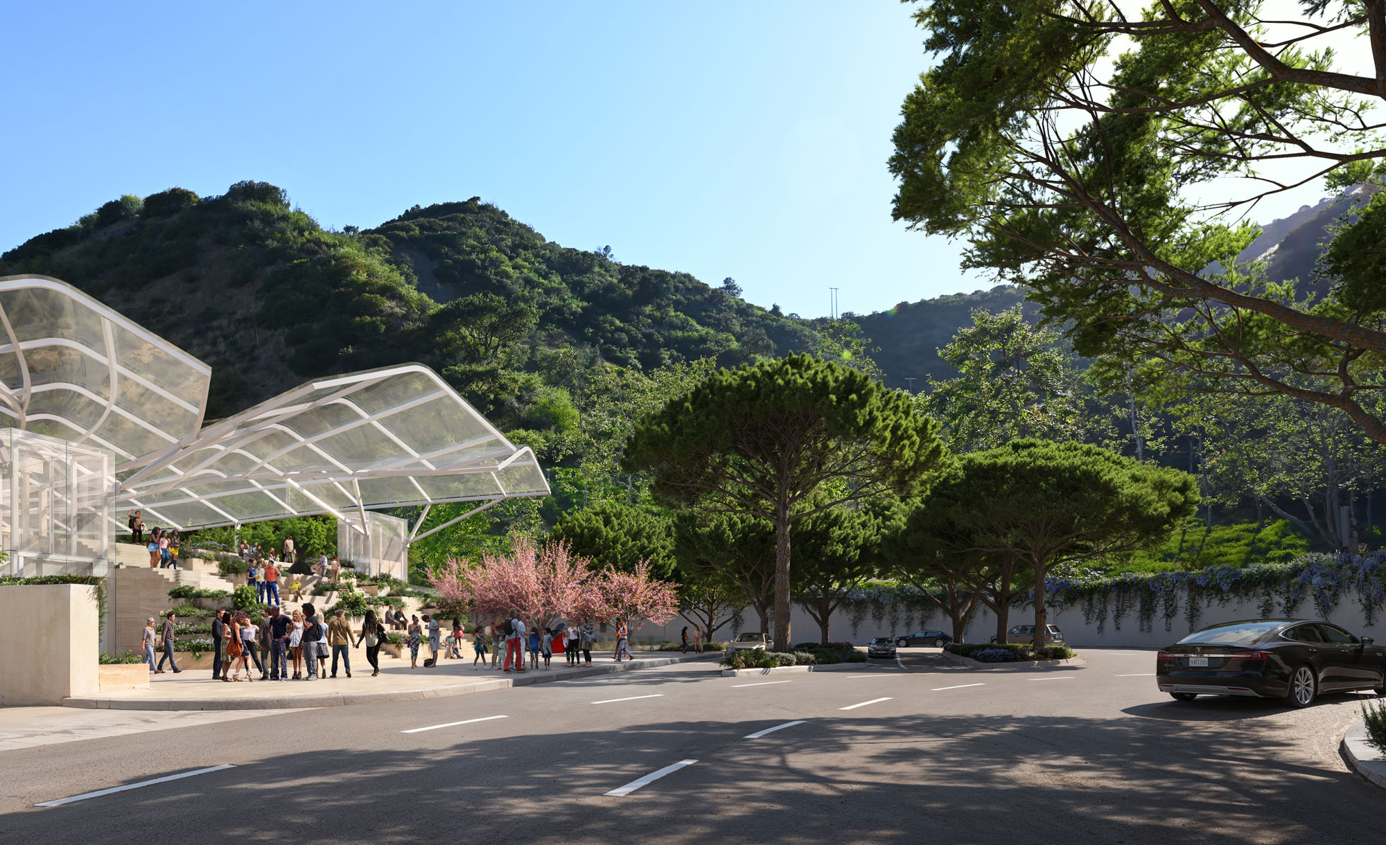 〈ゲッティ・センター（Getty Center）〉ゲーリー・パートナーズ（Gehry Partners）、ホワイ・アーキテクチャー（WHY Architecture）、オリン（OLIN）