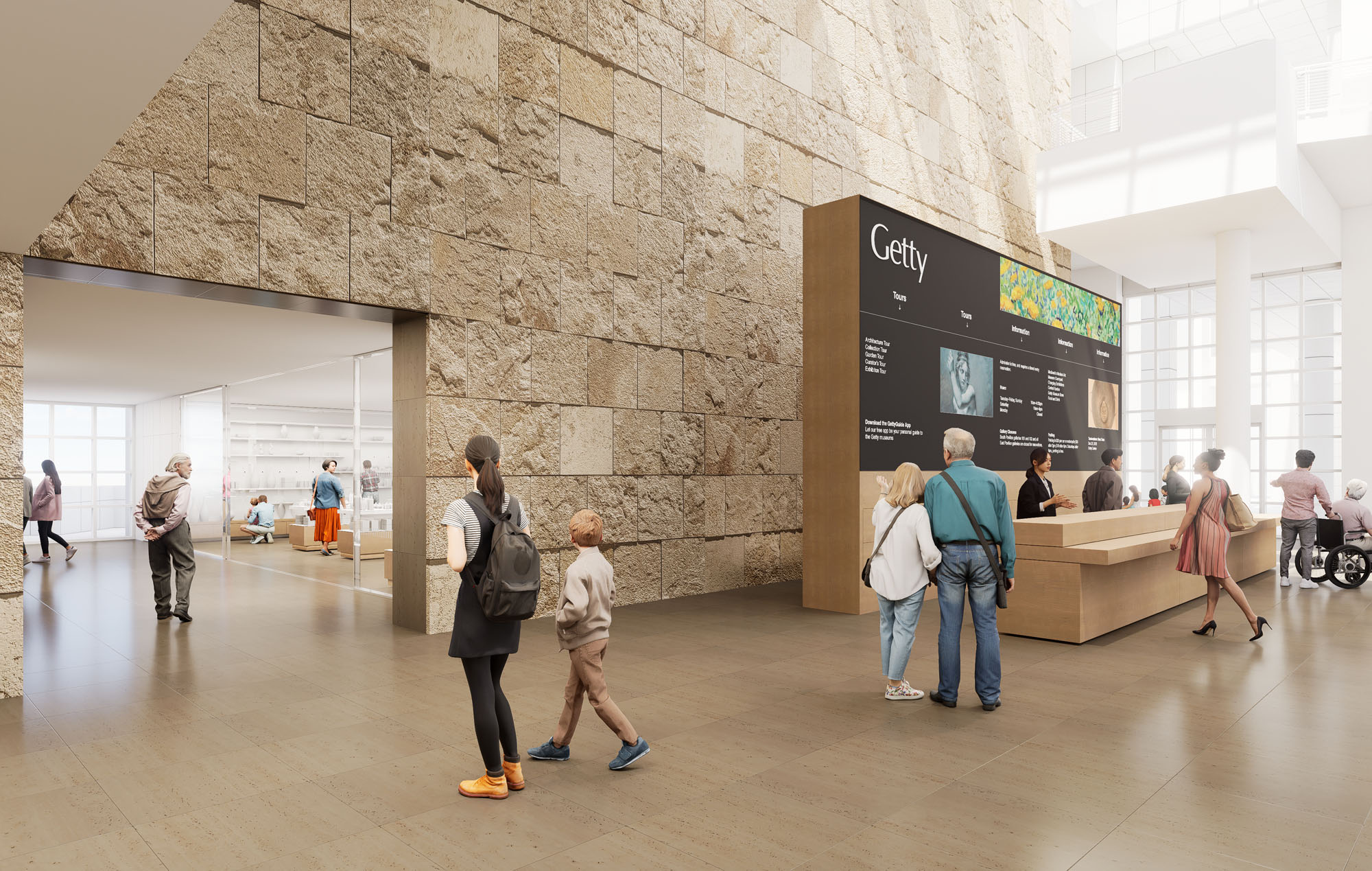 〈ゲッティ・センター（Getty Center）〉ゲーリー・パートナーズ（Gehry Partners）、ホワイ・アーキテクチャー（WHY Architecture）、オリン（OLIN）
