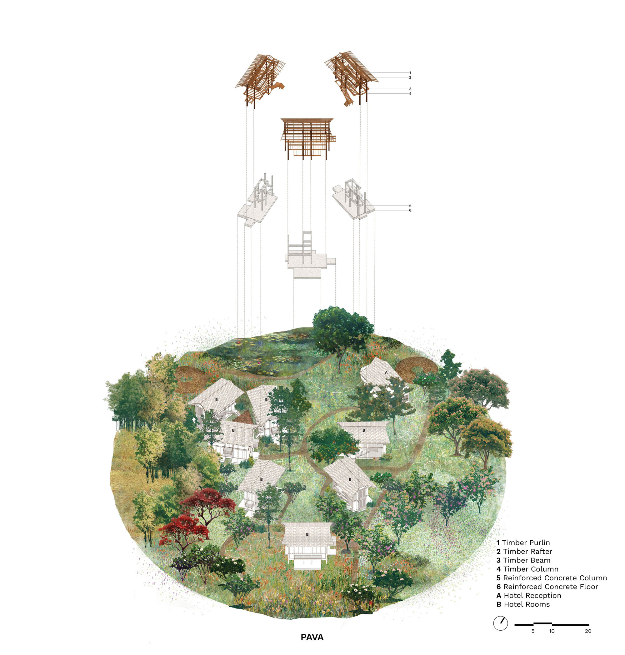 〈ナチャン・ザ・アンティーク・コートヤード・ホテル(Nachan The Antique Courtyard Hotel)〉PAVA(Pacharapan And Varat Architects)