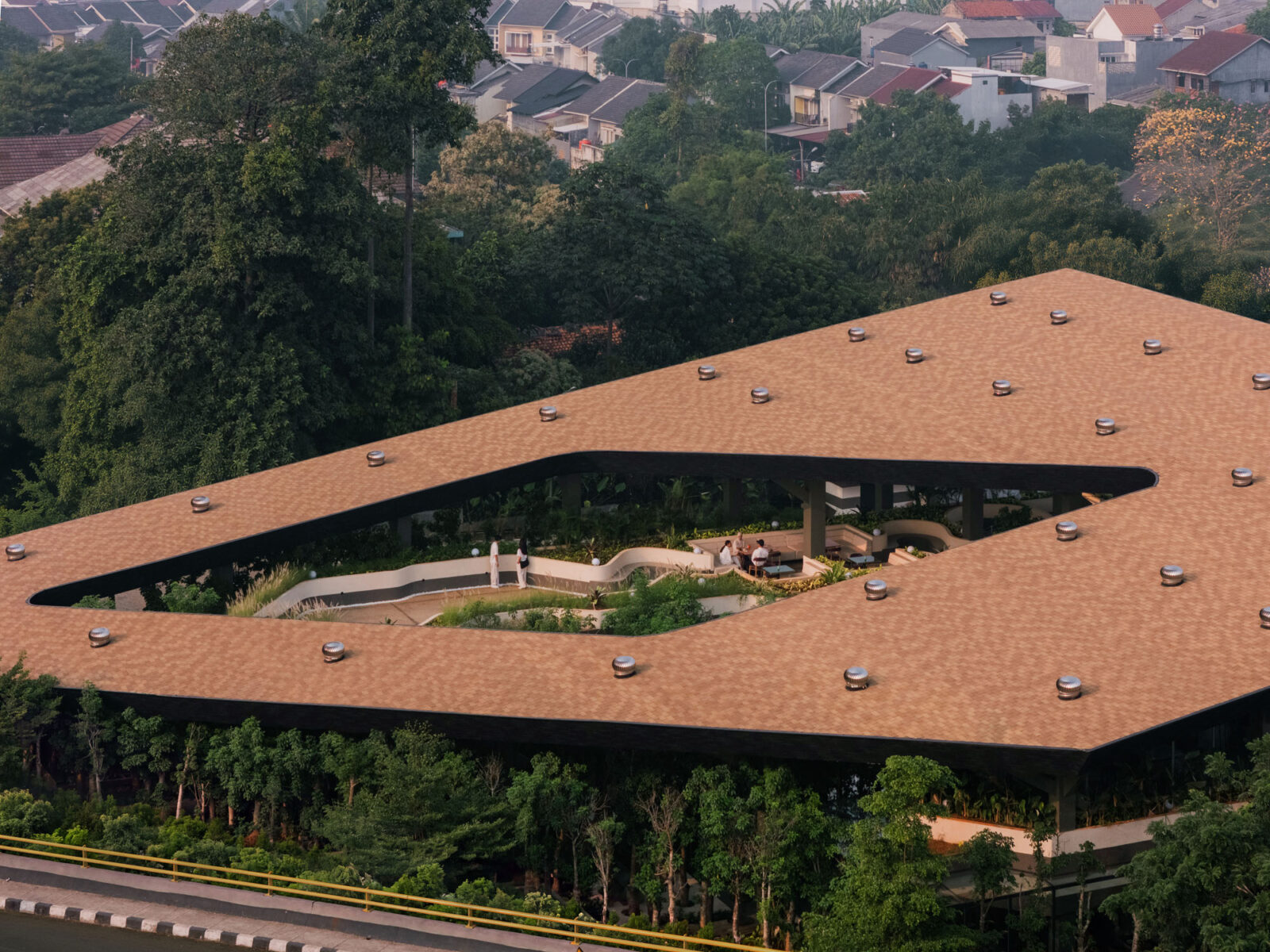 RAD+arがインドネシアに手がけた、庭園を包む巨大なキャノピーが都市の余白を生み出す商業施設〈ミッテ・オブリーク・ガーデン〉